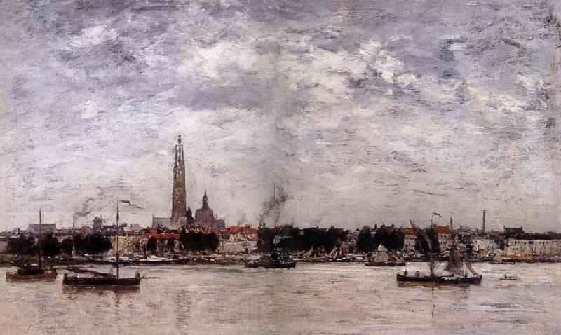 Eugene Boudin Le Port a Anvers Norge oil painting art